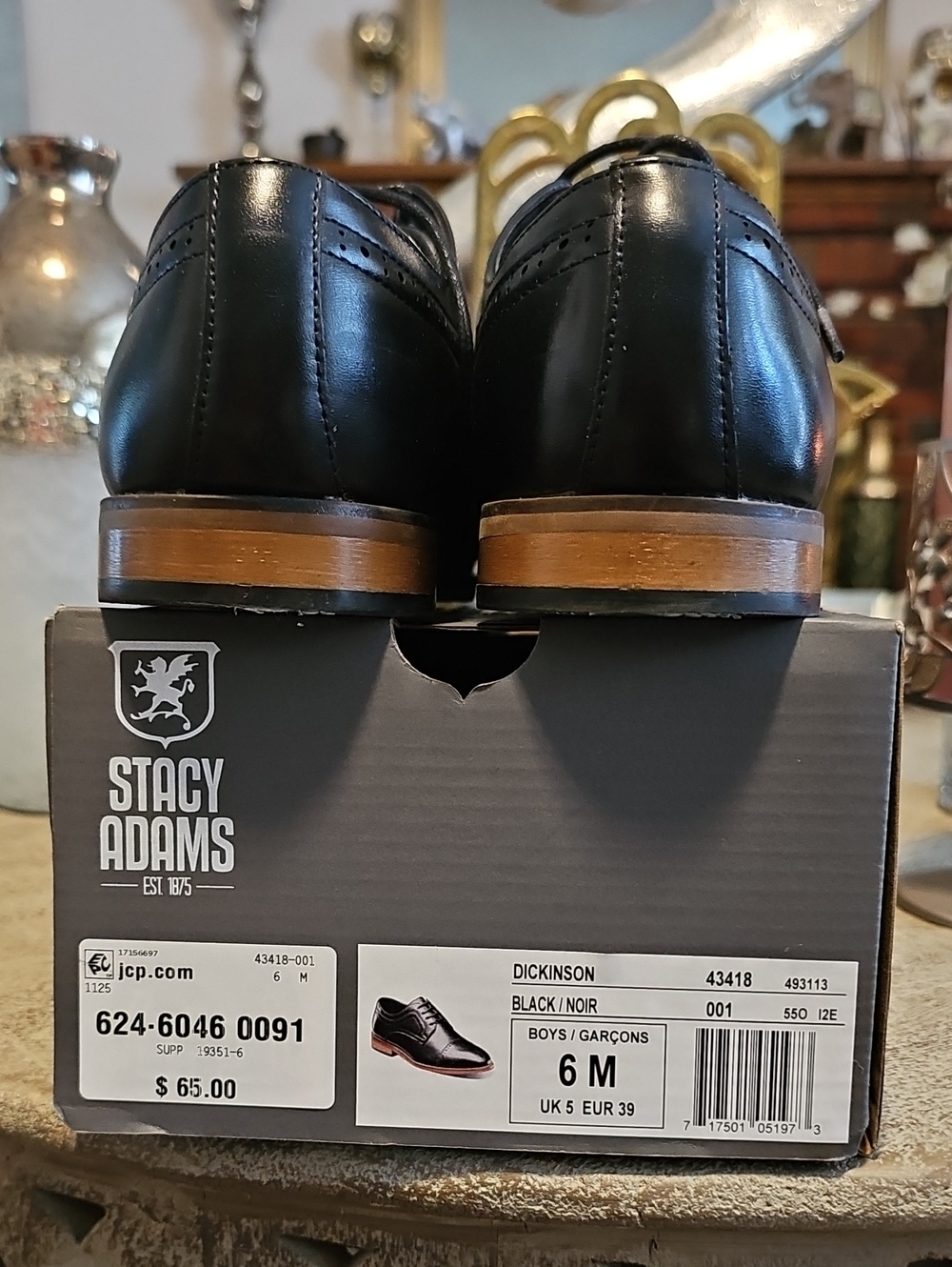 Stacy Adams Black Leather Oxford Dress Shoes